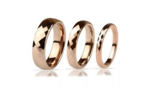 Three rose gold rings