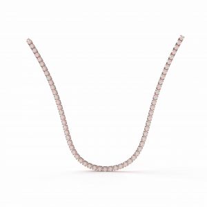 Round Four Prong Tennis Necklace by Cultive - Rose Gold