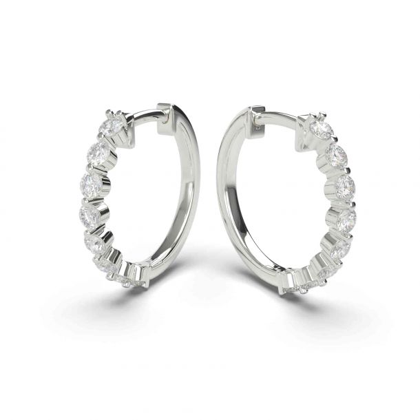 Uma Grown Diamond Hoop Earrings - White Gold