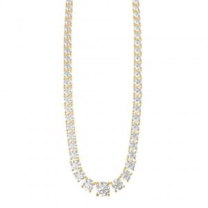 Four Prong Graduated Diamond Riviera Necklace by Cultive - Yellow Gold