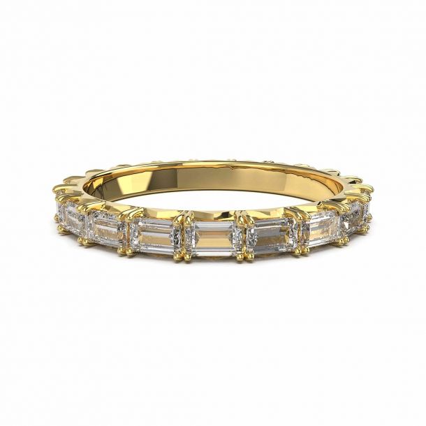 Emerald Cut Lab diamond Eternity Ring by Cultive - Yellow Gold