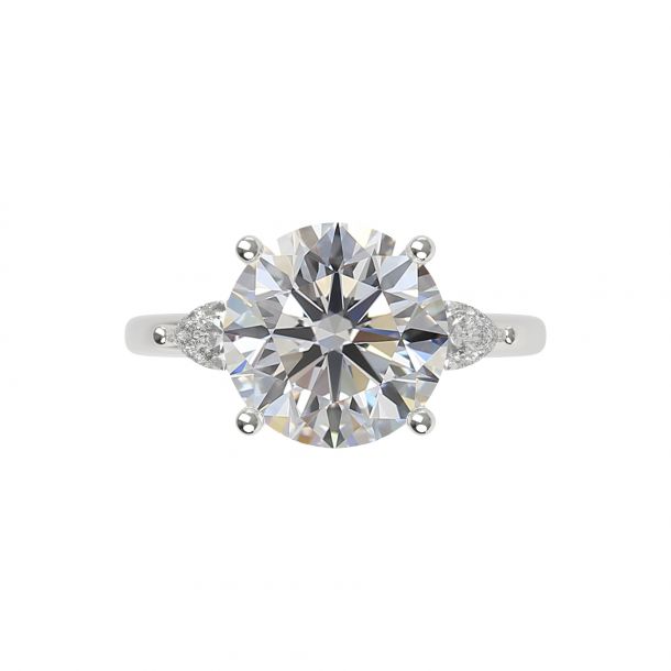 Engagement Ring with Pear Cut Accent Stones by Cultive - White Gold