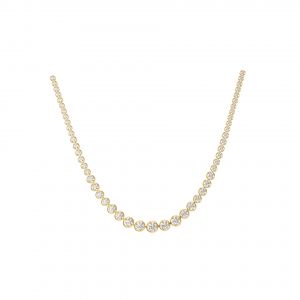 Riviera Line Necklace with Bezel Set Graduated Lab Diamonds by Cultive - Yellow Gold