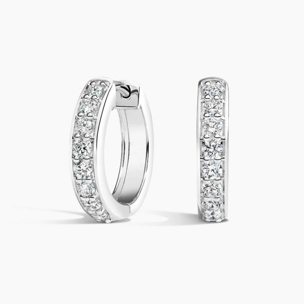 Nadiya Lab Diamond Huggie Earrings