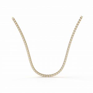 Round Four Prong Tennis Necklace by Cultive - Yellow Gold